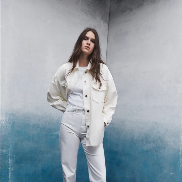 Zara Jackets & Blazers - Zara Ecru Corduroy Overshirt Shirt Jacket Shacket